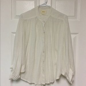 Maeve Size M Button Front Ivory Blouse